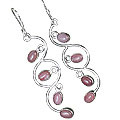 6330: pink, silver pink opal  art-deco earrings