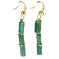 6331: green, gold aventurine earrings
