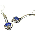 6354: blue, silver lapis lazuli  drop earrings