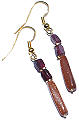 6377: Beaded brown,red goldstone earrings