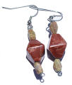 6383: red, brown unakite earrings