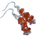 Design 6419: orange carnelian chipped earrings