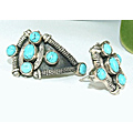 6428: Silver Setting blue, silver turquoise  american-southwest earrings
