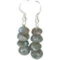 6436: Beaded blue,gray labradorite earrings