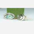 6443: blue, green abalone  post earrings
