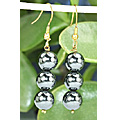 6449: gray hematite earrings