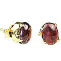 646: red garnet  post earrings