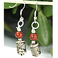 6496: brown jasper earrings