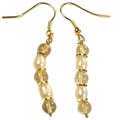 655: Beaded yellow citrine earrings