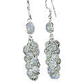 657: white moonstone  chandelier earrings