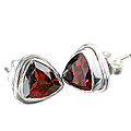 690: red garnet  post earrings