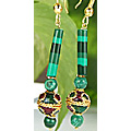6971: multi malachite earrings