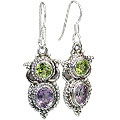 Design 7098: green,purple peridot estate earrings
