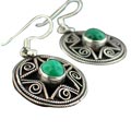 7100: green malachite  american-southwest earrings