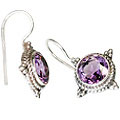 7102: Silver Setting purple amethyst gothic-medieval earrings