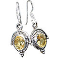 7106: yellow citrine  drop earrings