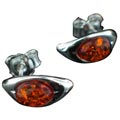 7138: orange amber  post earrings