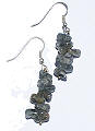 7155: Beaded green rotile  danglers earrings