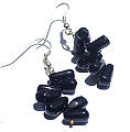 7157: Beaded blue goldstone  drop earrings