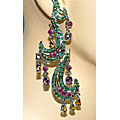 7504: Green, Pink, Yellow, Purple ruby earrings
