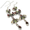 Design 7688: green,red,yellow green amethyst estate earrings