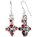 777: red garnet earrings