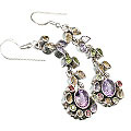 Design 7828: multi-color amethyst earrings