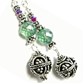 7842: multi,green quartz earrings
