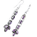 7845: Silver Setting purple amethyst earrings