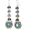 7858: Blue, Purple multi-stone  chandelier earrings