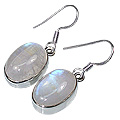 7906: Silver Setting white moonstone earrings
