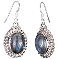 7911: Silver Setting blue,green,gray labradorite earrings