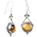 Design 7912: brown,yellow tiger eye earrings