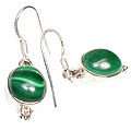 7916: Green malachite  american-southwest earrings
