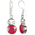 7921: Red ruby  danglers earrings