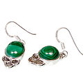 7926: Green malachite earrings