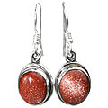 7929: orange goldstone earrings