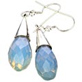 7935: Silver Setting White opalite earrings