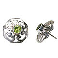 Design 7955: green peridot gothic-medieval earrings