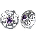 Design 7956: purple amethyst gothic-medieval, post, star, studs earrings