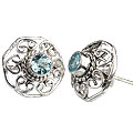 Design 7959: blue blue topaz post earrings