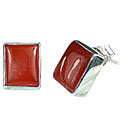 7961: Red carnelian  post earrings