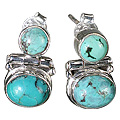 7962: Blue turquoise earrings