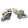 8034: Silver Setting gray labradorite post earrings