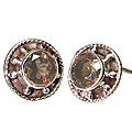 Design 8036: brown,gray smoky quartz post earrings