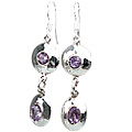 812: Silver Setting purple amethyst earrings