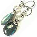 8128: blue, green labradorite earrings