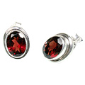 852: red garnet  post earrings