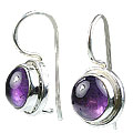 8756: Silver Setting purple amethyst danglers earrings