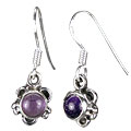 8766: Silver Setting purple amethyst  danglers earrings